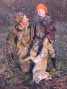 Frankie and Trace, age 7, with a nice bobcat