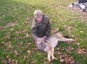 Dillon Dahn from Spruce, Michigan with his first coyote