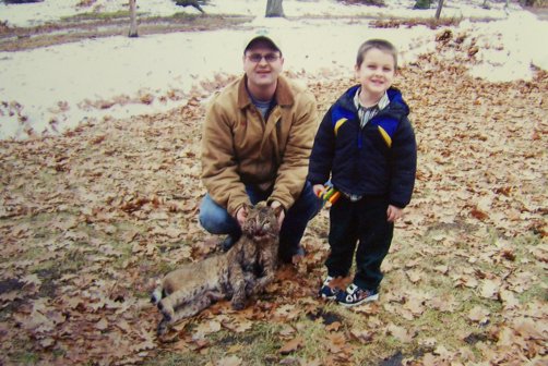 F&T's Harry Nestell and his son Luke with a nice bobcat