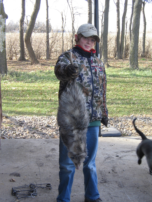Cody from Minnesota with his first possum