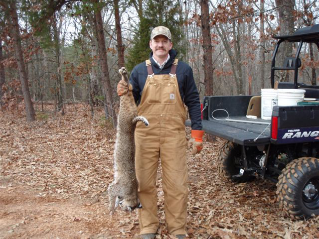 Brent Maxwell with a fine Georgia bobcat caught with his son, Will
