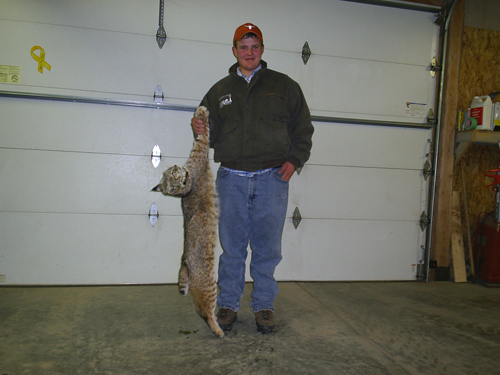 Trent Slagowski with his first Wyoming bobcat