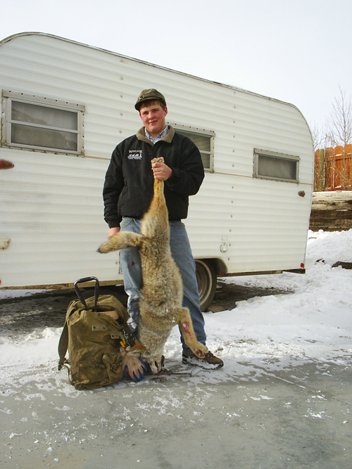 Trent Slagowski of Dubois Wyoming with a nice coyote