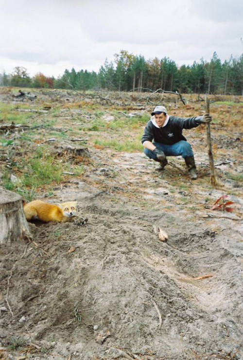 Josh Lewis, Concord Michigan, with his first fox of the season