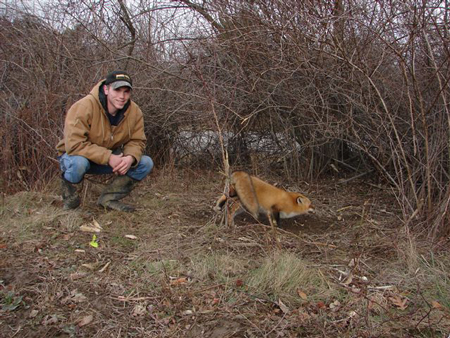 Justin Fisher of Ohio with his first snared red fox