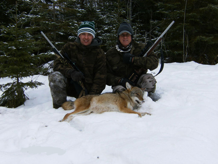 Gary and Vance Gawel with a great winter coyote