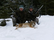 Gary and Vance Gawel with a great winter coyote
