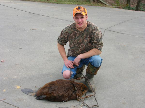 Levi Cash with a nice size beaver caught on his trap line