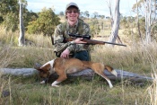 Australia's Lucas Alchin called in this dingo with a Scotch Predator hand call and shot him at 120 yards