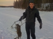 Smiling Andreas with a tiny Swedish beaver