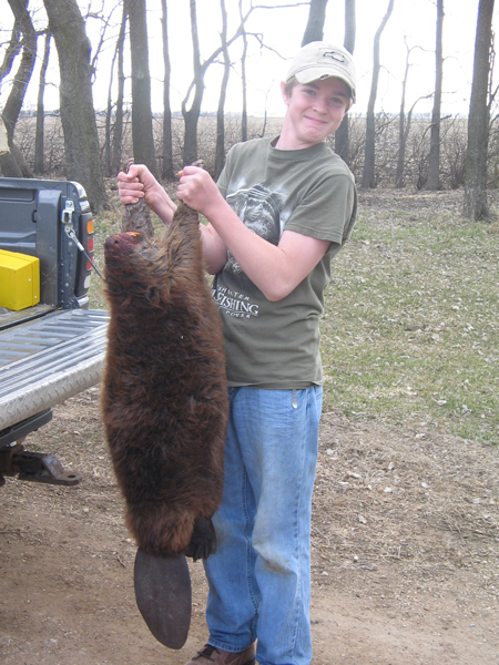 Minnesota's Cody Schroeder with his first beaver.