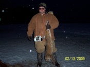 Don Sharboneau with a bobcat that was killed at close range.