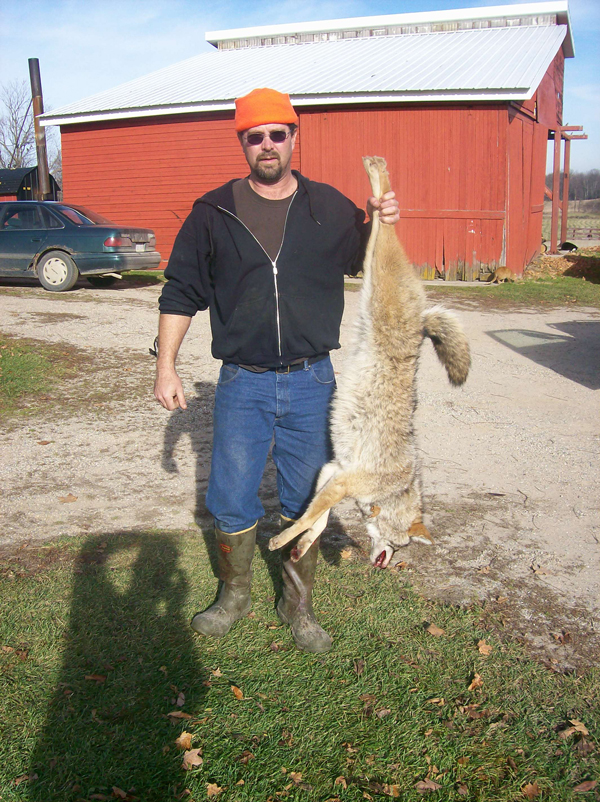 Eric Morehouse of of Vermontville, Michigan with a nice yote
