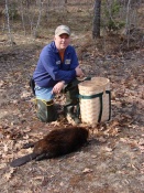 Mark Kinney from Fife Lake, Michigan with his first beaver.