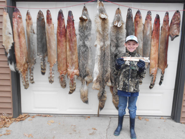 9 year old Cole Long from Eau Claire, WI with a great trapline catch