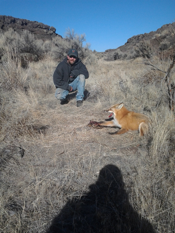 Josh Lehigh with his first Idaho red fox