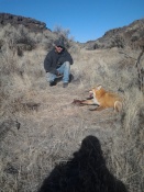 Josh Lehigh with his first Idaho red fox