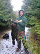 Wyatt Patten with his first beaver caught in a snare