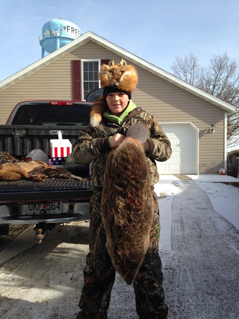 Jake Swarthout from Freeburg, Missouri and his first beaver