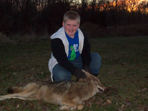 Rex Brashear (8 years old) with his very first southern IL coyote