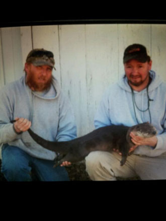 Eldon & TJ from Southern, IL with their first otter trapped in Hamilton County