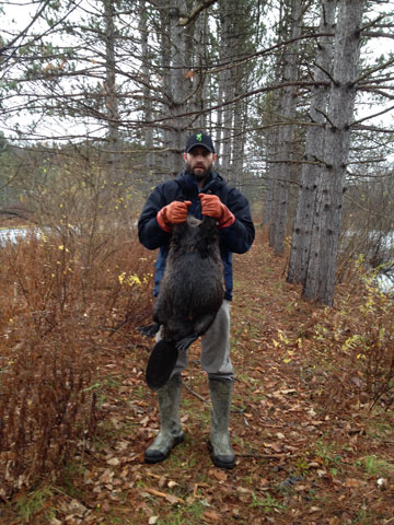 Joe Magaro with his first beaver of the upstate NY trapping season.