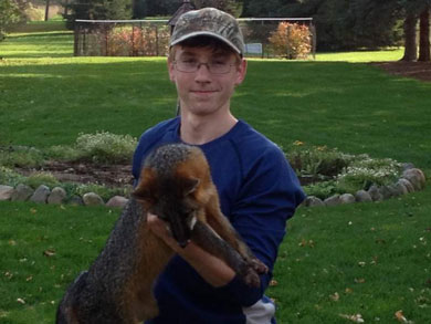 Jake Komm caught a nice Michigan grey fox.