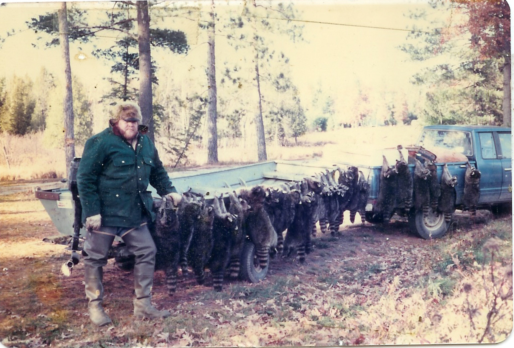 Gary Dunlap with a bunch of coon "back in the day"