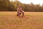 Lacey Tubbs killed this big male coyote on her farm in Sprott, Alabama