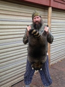 Lynn Sager with one of his many coons he caught during the season