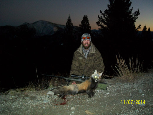 Kevin Hall with an Idaho cross fox.