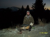 Kevin Hall with an Idaho cross fox.