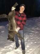 Awesome black coyote caught in central Wisconsin by Ken Krejci