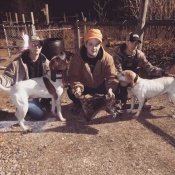 Joe Corn, Tyler Hoyle and a buddy out of Clover, SC with a couple of fine hounds and a coon