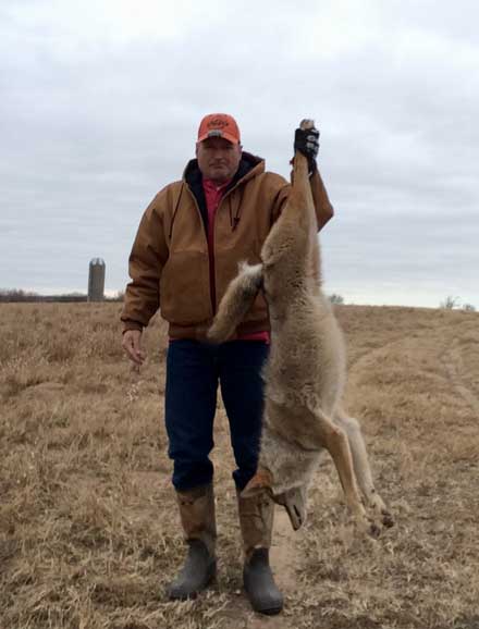 John Lucas with a nice coyote caught near Ponca City, OK
