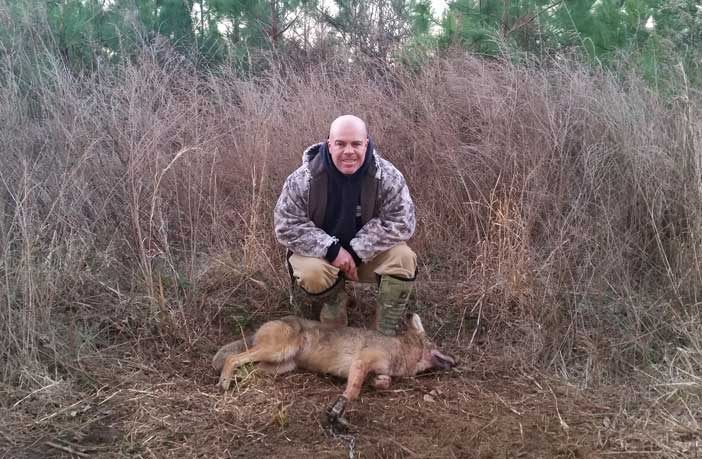 Coyote caught in Brunswick County, VA by Gary Hudgins