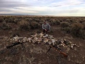 Jason Johnson from Oregon with a pile of coyotes he called in