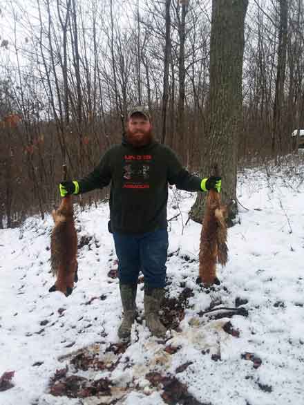 Tyler Mixer from WV with his first two red fox caught the same day