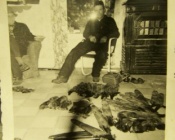 Arnold Abbe with some fur in 1957.