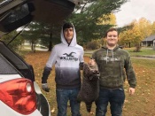 Brody Inglis and Patrick Belanger with a nice coon taken in the Gaylord, MI area.