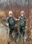 Luke and Cole Clemmer from Pennsylvania with their first muskrat 