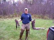 Jerremy Dunlap with a few mink caught in Michigan