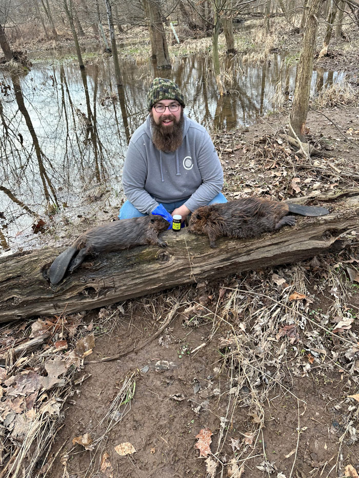 Walter Michitsch from Pennsylvania with his first couple of beavers