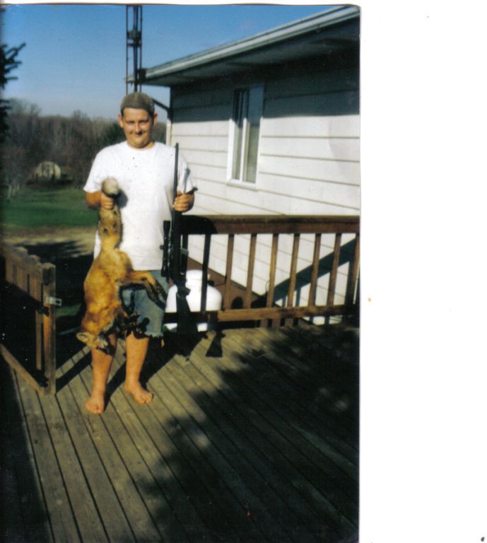 Roger Schweda from Grass Lake, Michigan with his first trapped fox