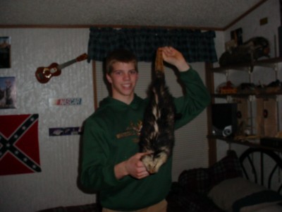 Danny Byington from Missouri with a black opossum