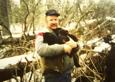 Al Wojda and 5 bears cubs he helped the DNR find