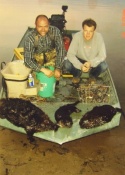Clark Barton and Marshall Johnson on their water line