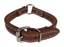 3/4" Ring in Center 2-Ply Leather Collars