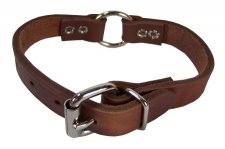 3/4" Ring in Center Solid Leather Collars