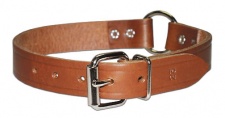 1" Ring in Center Solid Leather Collars